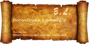 Borovicska Ladomér névjegykártya